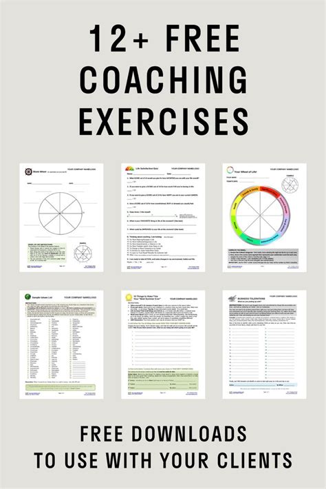 life coach worksheets free.